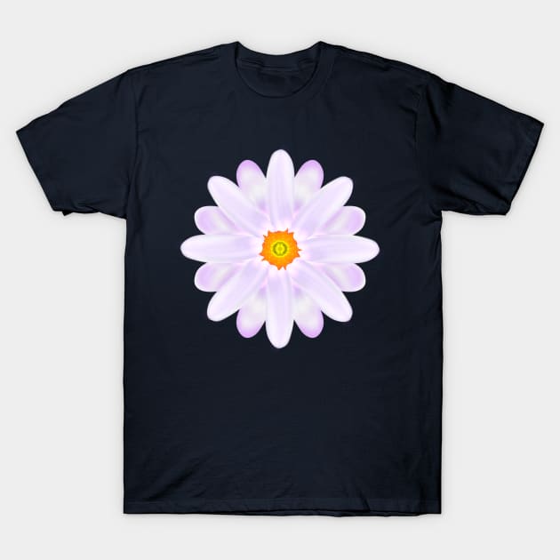 Purple White Aster Flower - Flowery Art T-Shirt by MoMido